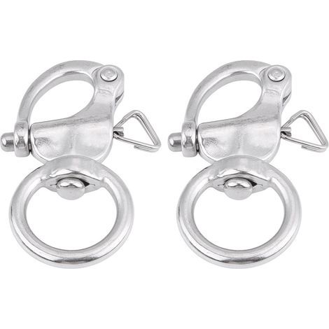 Manilles pivotantes, 2 types 2pcs mousqueton acier inoxydable 316 boucle anneau anneau de brace outil utile anneau rond manille(25 76mm) (1/5)