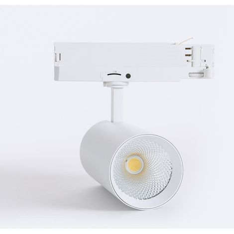 Spot LED sur Rail Triphasé 40W Carlo Blanc 6000K Blanc froid