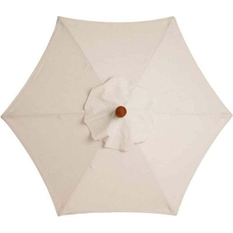 Replacement cover for parasol, 6 ribs, 2 m, waterproof, UV-resistant, replacement fabric, cream white (1/5)
