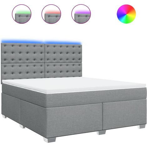 Maison Exclusive - Boxspringbett mit Matratze Hellgrau 180x200 cm (1/5)
