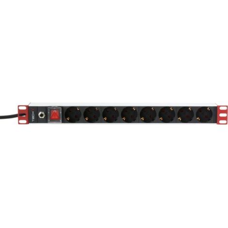 Techly Professional Multipresa per Rack 19'' 8 Uscite Spina Schuko (1/3)
