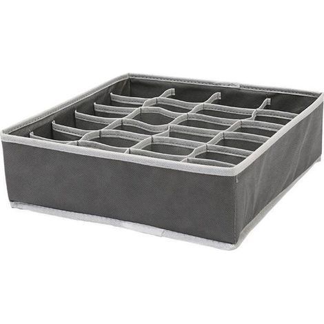 Organisateur de tiroir pliable en tissu non tissé pour sous-vêtements, soutien-gorge, chaussettes Organisateur de compartiment peu (1/5)