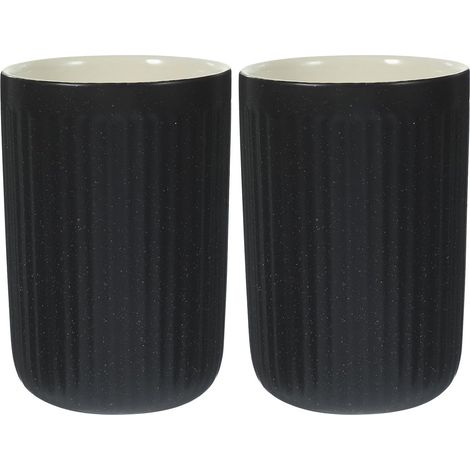 brosse à dents 300 ml en céramique noire lot de 2 (1/5)