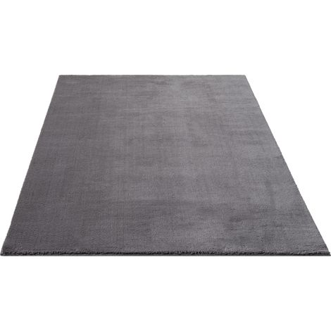 FLOORNOVO Hochflor Teppich Grau einfarbig - 340 x 240 cm - Besonders Weicher Teppich Wohnzimmer & Badezimmerteppich - Pflegeleicht - vielseitig einsetzbar im Innenbereich (1/2)