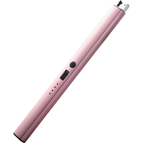 Encendedor de plasma a prueba de viento con indicador de nivel de batería visible, doble interruptor de seguridad y carga USB / rosa (1/5)