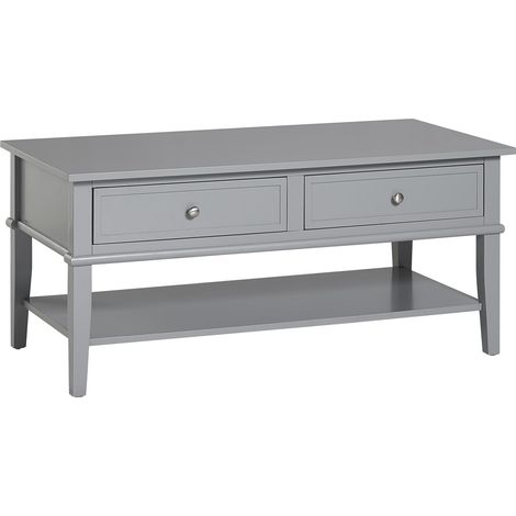 Franklin-Table basse avec 2 tiroirs en MDF gris