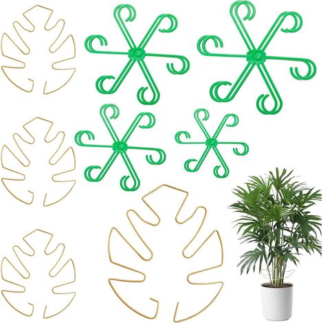 12 pièces Support Tiges Plantes, Support Monsteras Kit, Feuilles Monstera pour Plantes Grimpantes, Tuteur Plante Interieur Supports Monstera pour Pots de Fleurs, Accessoire pour Jardin (1/5)