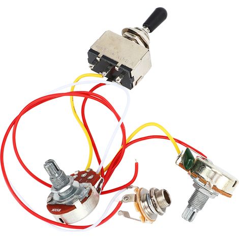 Ensemble de Précâblage pour Guitare avec Commutation et Potentiomètres Noirs pour Micros Humbucker (1/5)