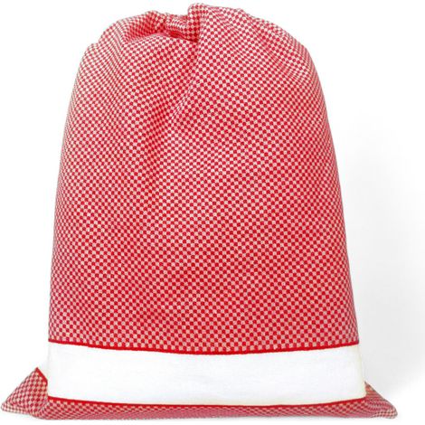 EasyZip Sacca Asilo con Nome - Tela Aida da Ricamare - Sacca in Puro Cotone, disponibile in 9 Colori, Resistente e Made in Italy Rosso Cm. 50x60