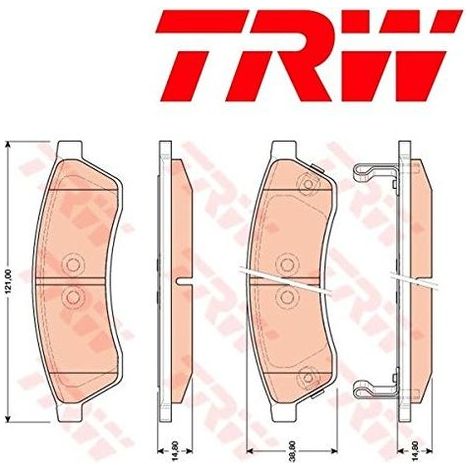 Kit de plaquettes de frein, frein à disque TRW Automotive GDB4172 CHEVROLET
