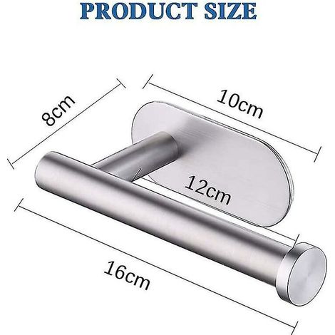 CREA Self-adhesive stainless steel toilet paper roll holder, no drilling required, strong adhesion and waterproof. (1/5)