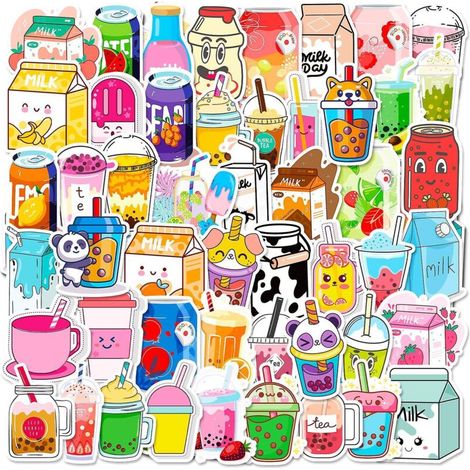 Wasserfeste Aufkleber mit Cartoon-Motiven – 50 Stück, für Scrapbooking, Auto-, Mädchen- und Skateboard-Projekte. (1/5)