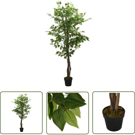 The Living Store Ficus artificiel 378 feuilles 80 cm vert - Ficus Artificiel - Plante Artificielle - Décoration Intérieure - Maison - Salon (1/5)