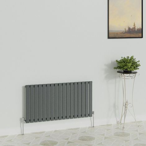 WarmeHaus Horizontal 600x1156mm Flat Radiator Anthracite Single (1/5)