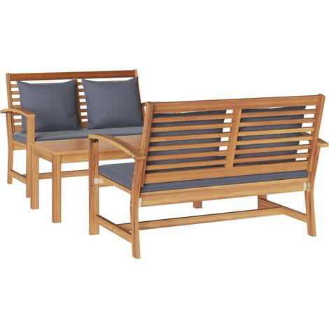 Maison Exclusive - Gartensofa-set 3 pcs Natur Massivholz Teak