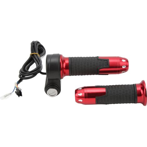 Paar universelle 12V-99V Gasgriffe mit Schlüsseln für Elektrofahrräder und -roller (rot)