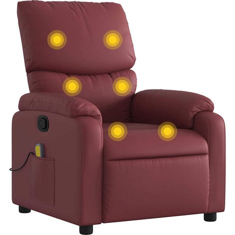 Maison Exclusive - Massagesessel Weinrot Kunstleder