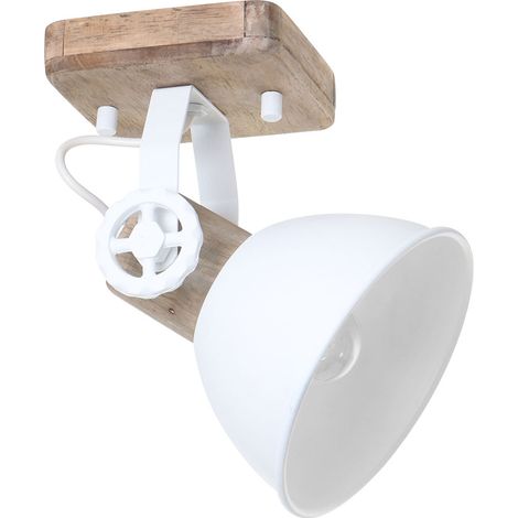 Applique murale vintage spot lampe de salon en chêne blanc orientable 7968W (1/10)