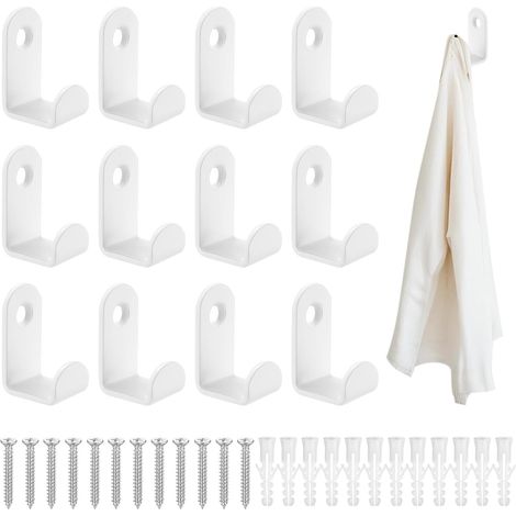 13 Pcs Crochet Porte Manteau Mural Blanc, Patères Porte Manteaux, Patere Murale Blanche, Patere Porte Manteau, Patère Murale (1/5)