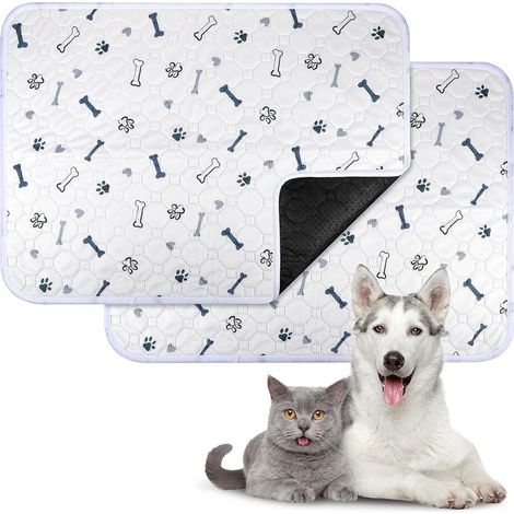 2 Pièces Tapis Éducateur pour Chien Lavable 4560cm, Tapis Ultra Absorbant Anti-Fuites et Antidérapant Réutilisable, Convient aux Chiens, Chats, Cochons d'Inde et Lapins (1/5)