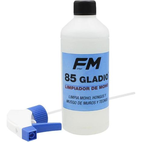 FM limpiador de moho 85 gladio pulverizador 500 ml , Limpiador de moho 85 Gladio FM En pocos minutos limpia de las paredes: moho, hongos y musgo. Limpia y desinfecta en: baños,