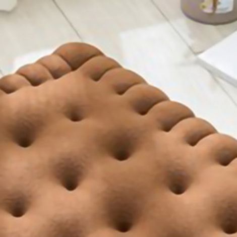 Coussin de siège de chaise épais, doux, élastique et confortable, en forme de biscuit, en peluche, pour bureau, salle à manger, canapé, marron, 40 x 45 cm (1/5)