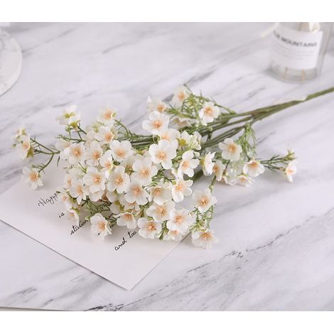 Bouquet Artificiel Gypsophila - 35 cm - Fleur Synthétique en Plastique et Tissu Soie - Décoration Table Mariage Intérieur (1/5)