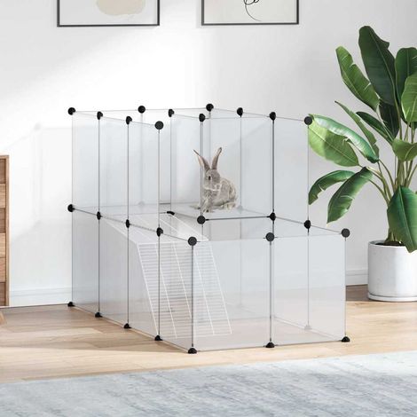 Cage pour petits animaux - Clapier Poulailler pour lapins poulets Transparent 142x74x93 cm PP et Acier BV950292 - BonneVie (1/5)