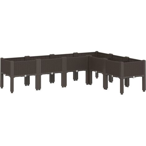 Maison Exclusive - Jardinera con patas PP marrón 160x120x42 cm (1/5)