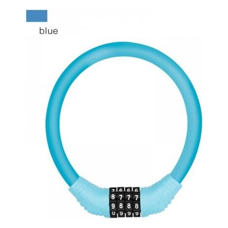 Câble antivol bleu pour vélo, avec code, mini anneau Portable, équipement de cyclisme (1/5)