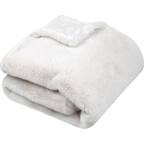Plaid Stoff Bostan natur 180x220cm - Stoff