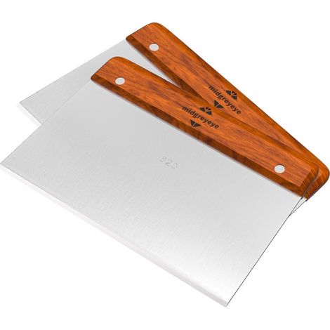2er Set Teigschaber Edelstahl mit Holzgriff, 20cm breit