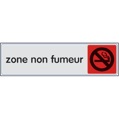 Plaque de porte Zone non fumeur - couleur 170x45mm - 4033778