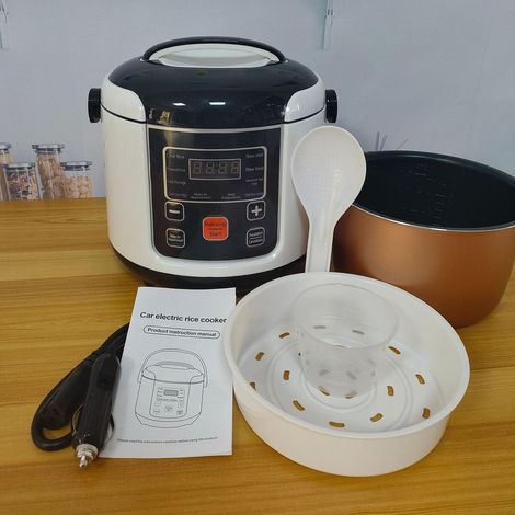 Petit Cuiseur à Riz 2 L, Mini Cuiseur à Riz avec Pot Antiadhésif Amovible, Cuiseur à Riz de Voyage pour Soupe aux Céréales, Flocons d'avoine et Légumes, Petit Cuiseur de Voyage (1/5)