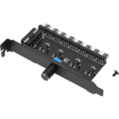 Ventilator HUB 8 canale, 12V, 3PIN/4PIN, 120x66x20mm, Noir, Bizaical, commutateur PC (1/5)