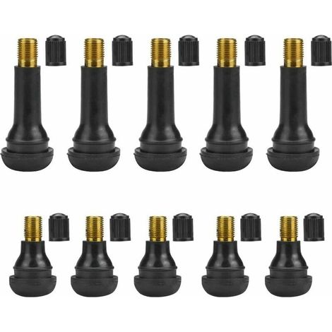 10 pcs valve car tire tubeless valve rubber car tire hood carmet replacement rubber valve valve tire plug -up car tr413e/tR41 car valve for black car (1/5)
