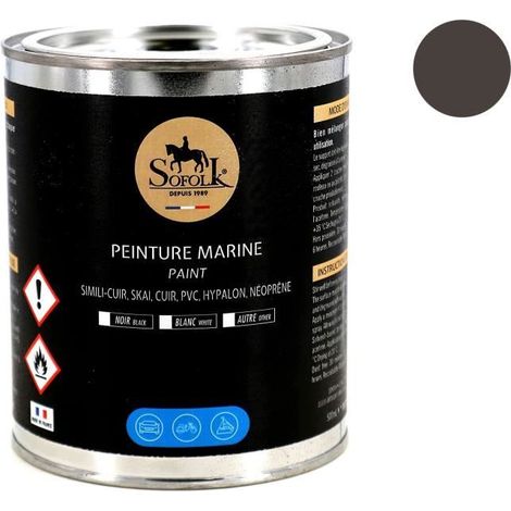 Peinture Sellerie Nautique Simili-cuir (Chocolat) SOFOLK : banquettes, Bain de Soleil - 500ml (1/4)