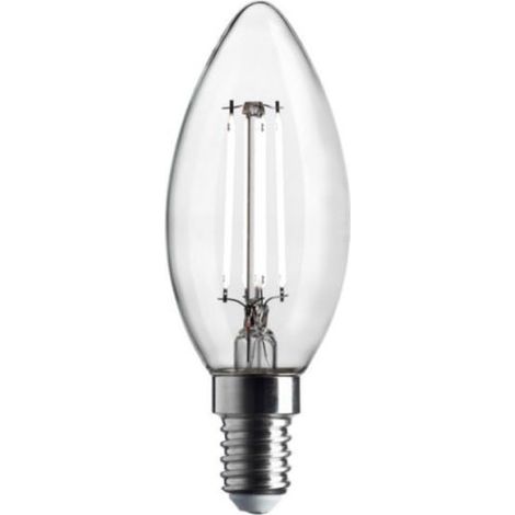 Ampoule LED Flamme Verre Clair E14 – Filament Blanc Pur 3000 K – Élégance & Design