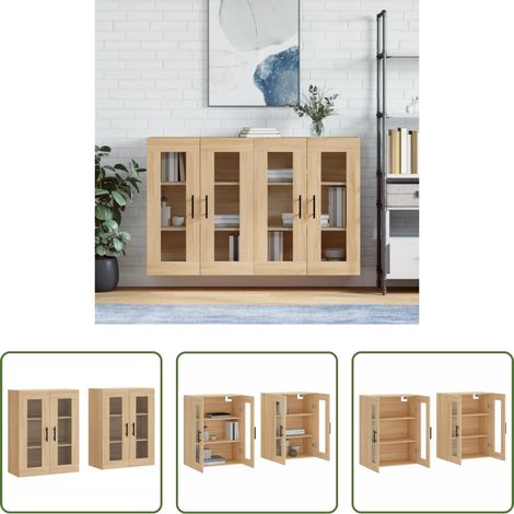 vidaXL Sonoma-Eiche - Wandschränke 2 Stk. Sonoma-Eiche Holzwerkstoff (1/5)