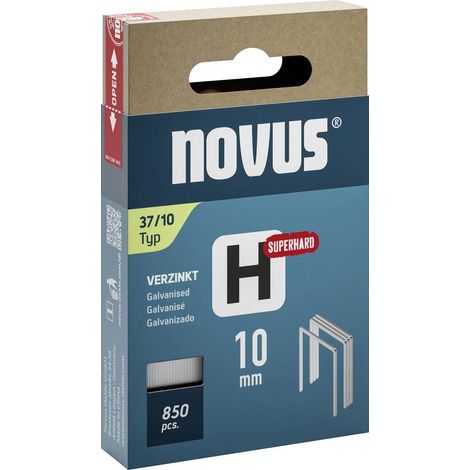 Novus Tools 042-0786 Agrafes fil fin Type 37 850 pc(s) Dimensions (L x l) 10 mm x 10.6 mm (1/2)