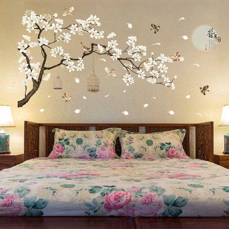 Stickers Muraux 187 128 Cm Grand Taille Arbre Stickers Muraux Fleur Home Decor Papiers Peints pour Le Salon Chambre Bricolage Vinyle Chambres Décoration (1/5)