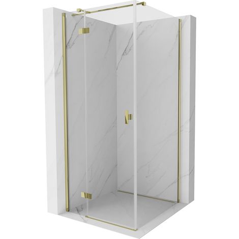 Mexen Mist H T Duschkabine, schwenkbar links 100 x 100 cm, transparent, gold - 8A5T-100-100-50-00-L (1/5)