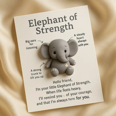 Ornement décoratif miniature éléphant, pingouin câlin et ami de poche Hope - Style A -