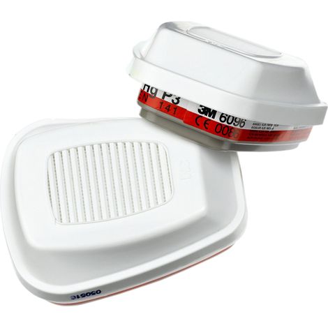 3M 6096 Filtro per gas, vapori e polveri A1E1HgP3R (1/2)