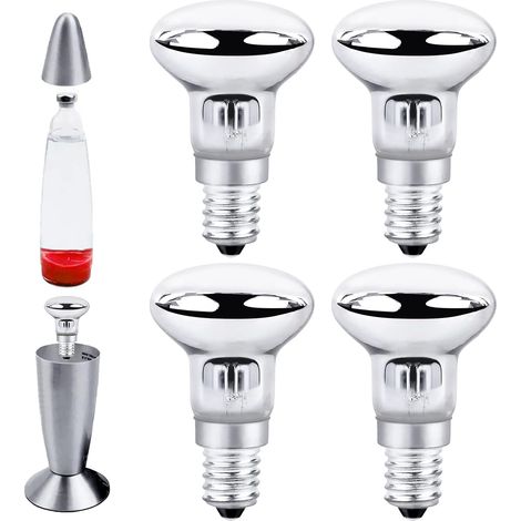 Ampoule R39 E14 - Lot de 4 - Verre Tungstène - Chauffage Lampe à Lave 30W - Salon et Chambre - Blanc Chaud 2700K