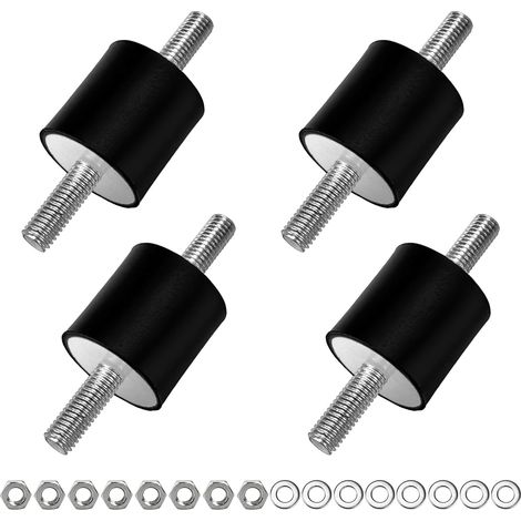 CCYKXA4 Pièces Amortisseur en Caoutchouc M8 Silent Block Anti-Vibration pour Climatisation, Compresseurs d'Air, Moteurs Diesel et Essence, Pompes à Eau Noir