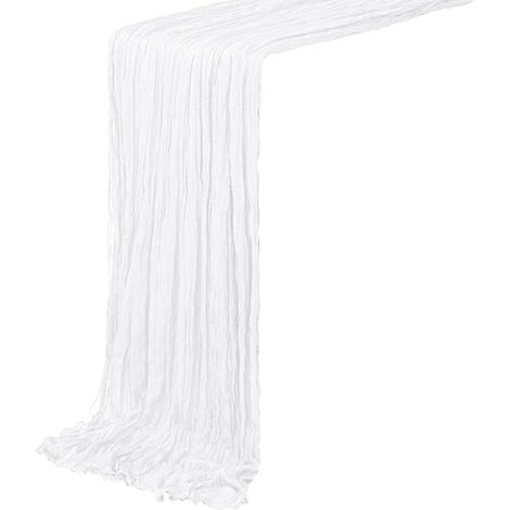 Poaug Tischläufer aus Käsetuch (90 x 300 cm), passend für Hochzeiten, Feiertage und Geburtstagsdekorationen (1/5)