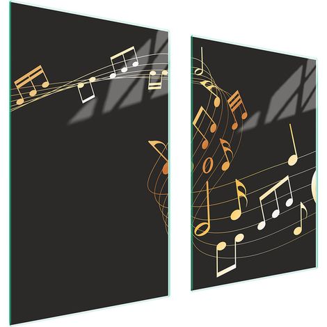 GLASSCHUTZPLATTE FÜR KÜCHE 65x52 MUSIC