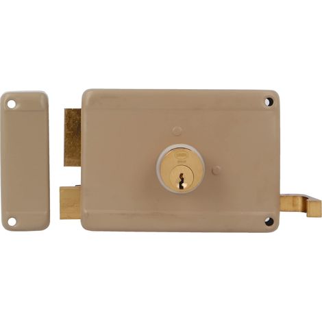 AMIG Serrure en applique et verrous 78 120 x 85 mm Acier Beige - Gauche (1/4)