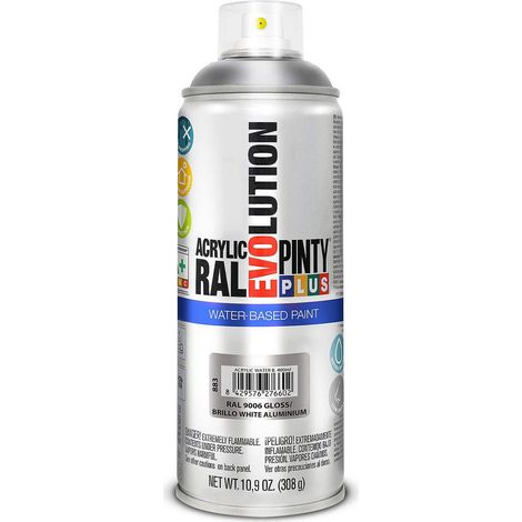 Vernice a base acqua PintyPlus Evolution - RAL 9006 Alluminio bianco metallizzato 520cc (1/2)